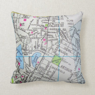 FRAMINGHAM, MA Vintage Map Cushion