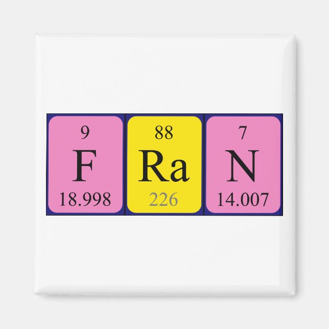 Fran periodic table name magnet (Front)