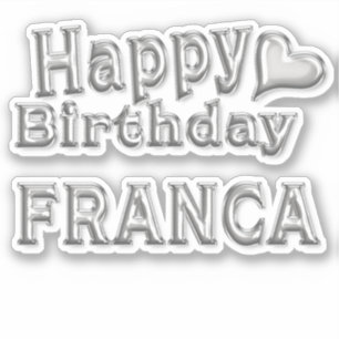 Franca Happy Birthday silver Sticker
