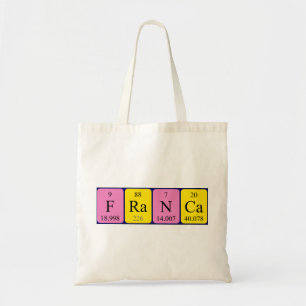 Franca periodic table name tote bag