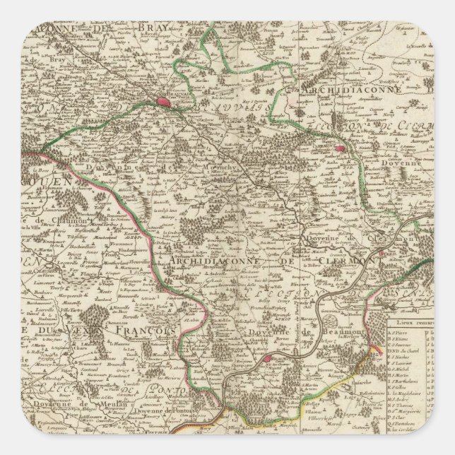 France 14 square sticker (Front)