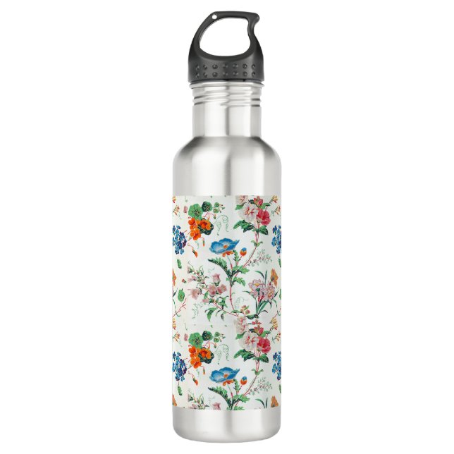 France 1830 Floral Antique Wallpaper 710 Ml Water Bottle (Front)