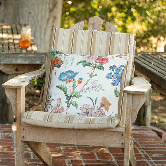 France 1830 Floral Antique Wallpaper Cushion (Chair)