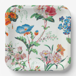 France 1830 Floral Antique Wallpaper Paper Plate