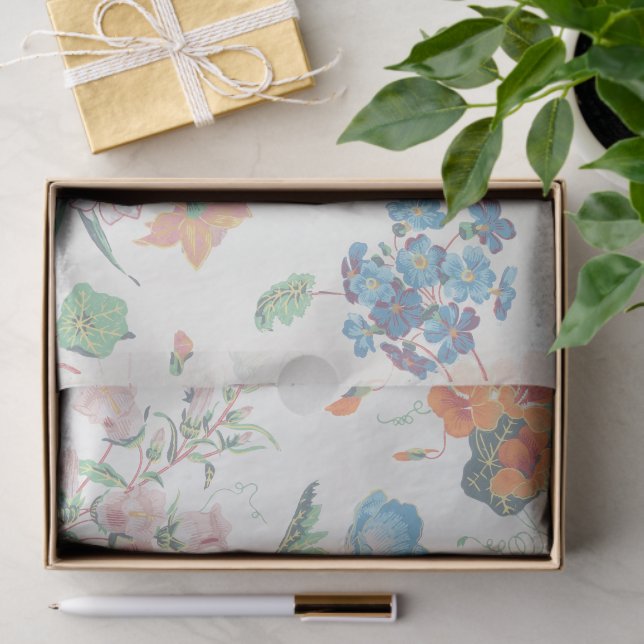 France 1830 Floral Antique Wallpaper Tissue Paper (Gift)