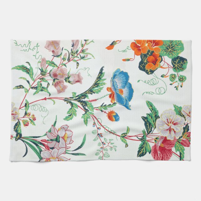 France 1830 Floral Botanical Wildflowers Tea Towel (Horizontal)