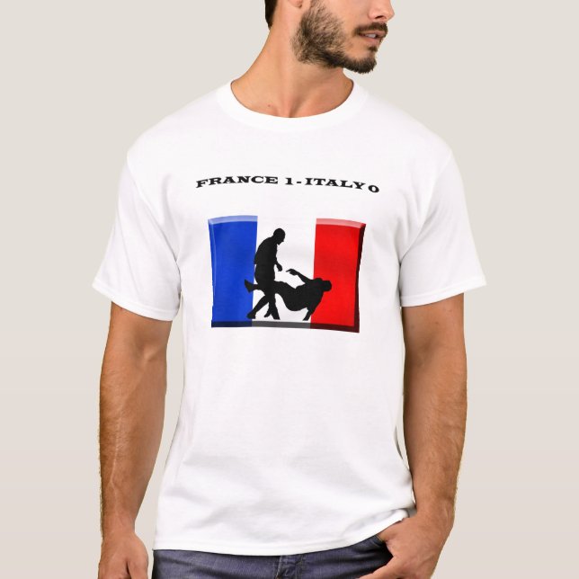France 1 italy 0 French Soccer T-Shirt (Front)
