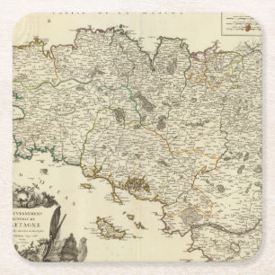 France 53 square paper coaster