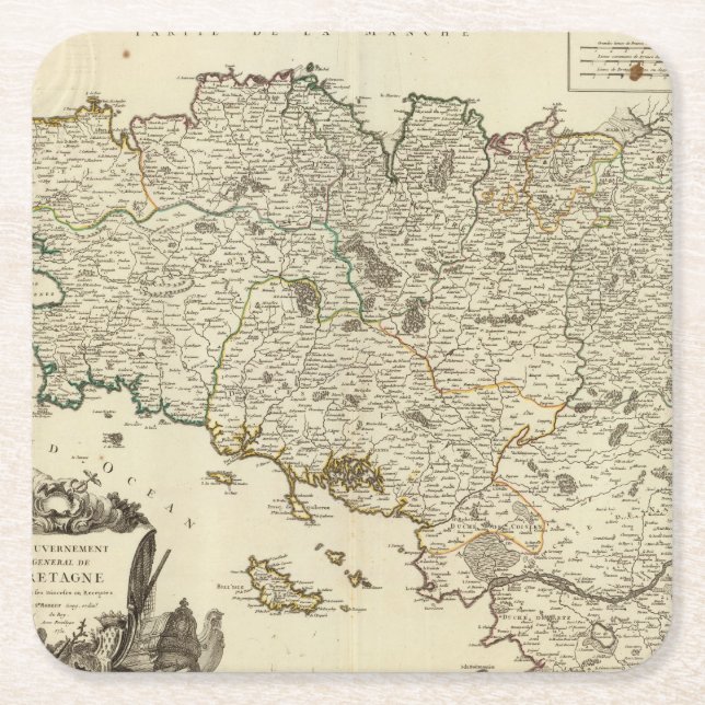 France 53 square paper coaster (Front)