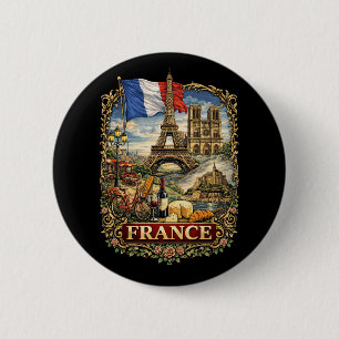 France 6 Cm Round Badge
