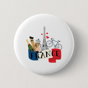 France 6 Cm Round Badge