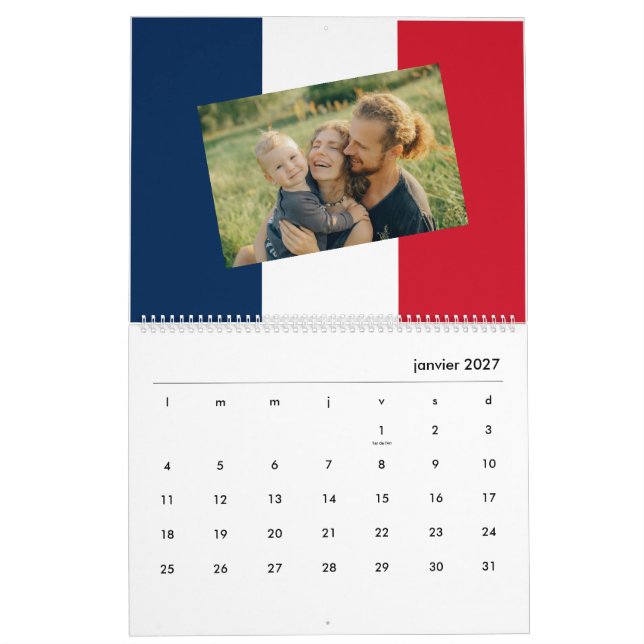  France | Add Your Photo  French Flag 2026 Calendar (Jan 2027)