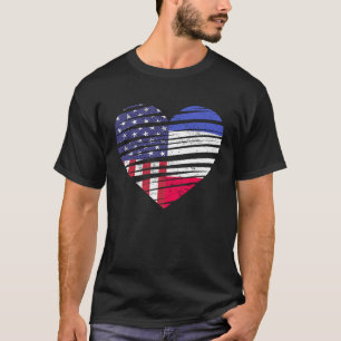 France American Grown Heart USA Patriot Heritage M T-Shirt