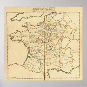 France and Boundaries Poster