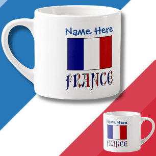 France and French Flag Blue Personalisation  Espresso Cup