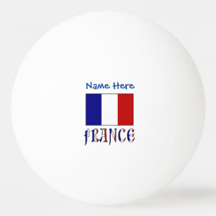 France and French Flag Blue Personalisation  Ping Pong Ball