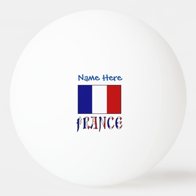France and French Flag Blue Personalisation  Ping Pong Ball (Front)