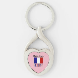 France and French Flag Personalised  Key Ring