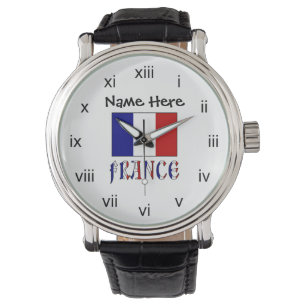 France and French Flag Personalised Watch