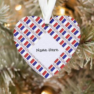 France and French Flag Tiled Personalised Ornament