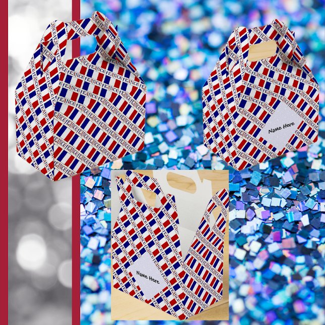 France and French Flag with Your Name Favour Box (Creator Uploaded)