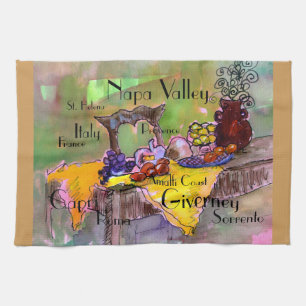 France and Italy kitchen linens, Tea Towel