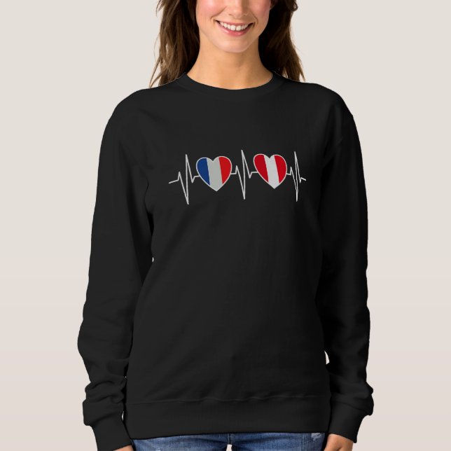 France And Peru Peruvian Flag Flag Premium Sweatshirt (Front)