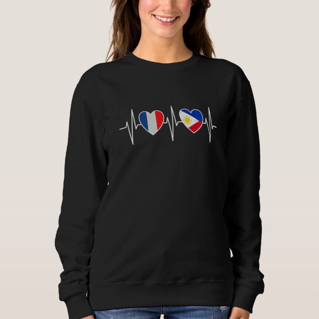 France And Philippines Philippine Flag Flags Premi Sweatshirt (Front)