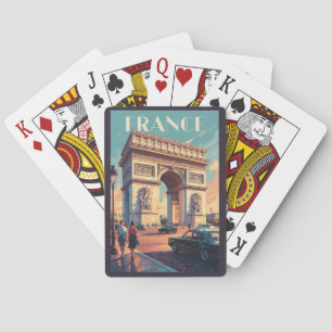 France Arc de Triomphe Travel Art Vintage Playing Cards