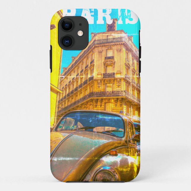 France Architecture French Street Old Car Paris Case-Mate iPhone Case (Back)