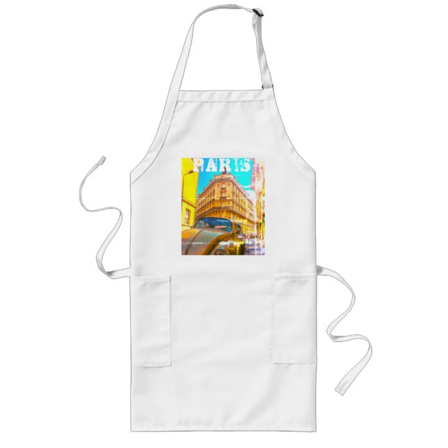 France Architecture French Street Old Car Paris Long Apron (Front)