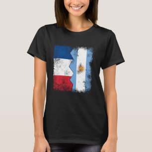 France Argentina Flags Half UK Argentinian French T-Shirt