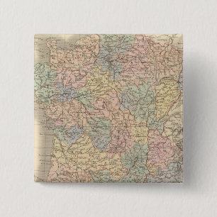 France Atlas Map 15 Cm Square Badge