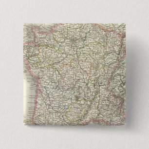 France Atlas Map 2 15 Cm Square Badge
