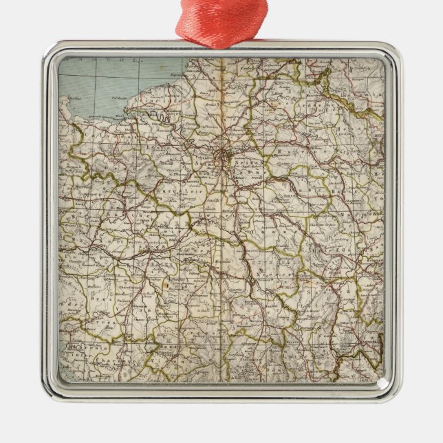 France Atlas Map Metal Tree Decoration (Front)