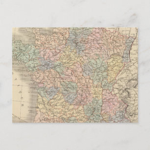 France Atlas Map Postcard