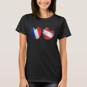 France Austria Heart French Flag Austrian Flag Gru T-Shirt