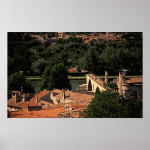France, Avignon, Provence. Pont St, Benezet. Poster