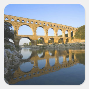 France, Avignon. The Pont du Gard Roman aqueduct Square Sticker