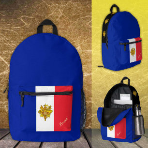 France, backpack, French Flag, patriotic / Frances Printed Backpack
