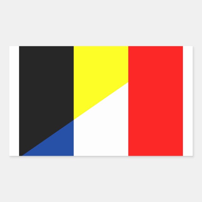 france belgium flag country symbol flag rectangular sticker (Front)