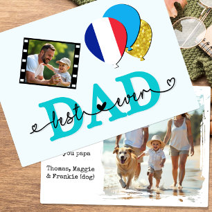 France Best Dad Ever Photo Card, Flag, Father's Card