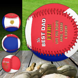 France Best Dad, patriotic Dads, French Flag Baseball
