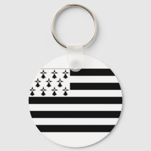 France Brittany Flag Key Ring