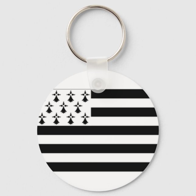 France Brittany Flag Key Ring (Front)
