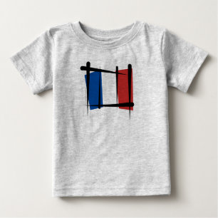 France Brush Flag Baby T-Shirt