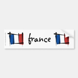 France Brush Flag Bumper Sticker