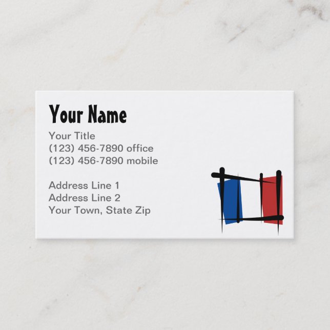 France Brush Flag Business Card (Front)