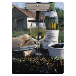 France, Burgundy, Chablis. Local wine and Clipboard