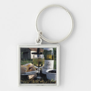 France, Burgundy, Chablis. Local wine and Key Ring